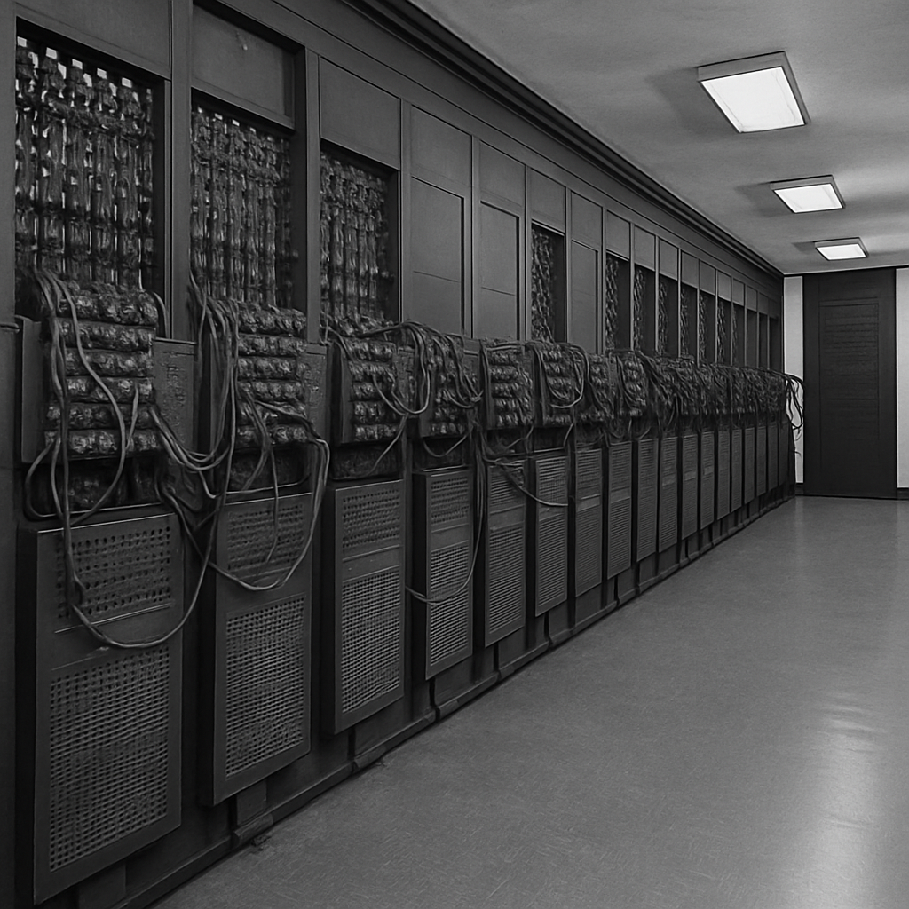 imagem simplificada do eniac(criada por IA)